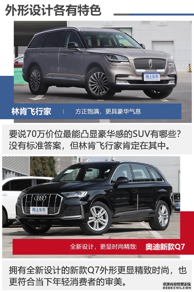 林肯飞行家对比奥迪Q7,价格相近