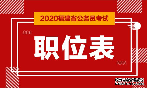 2020福建公务员考试职位表